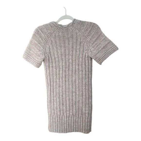 Banana Republic Brown Gray Marled Cable Tunic Sweater XSmall Wool Alpaca EUC - Picture 2 of 10